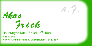 akos frick business card